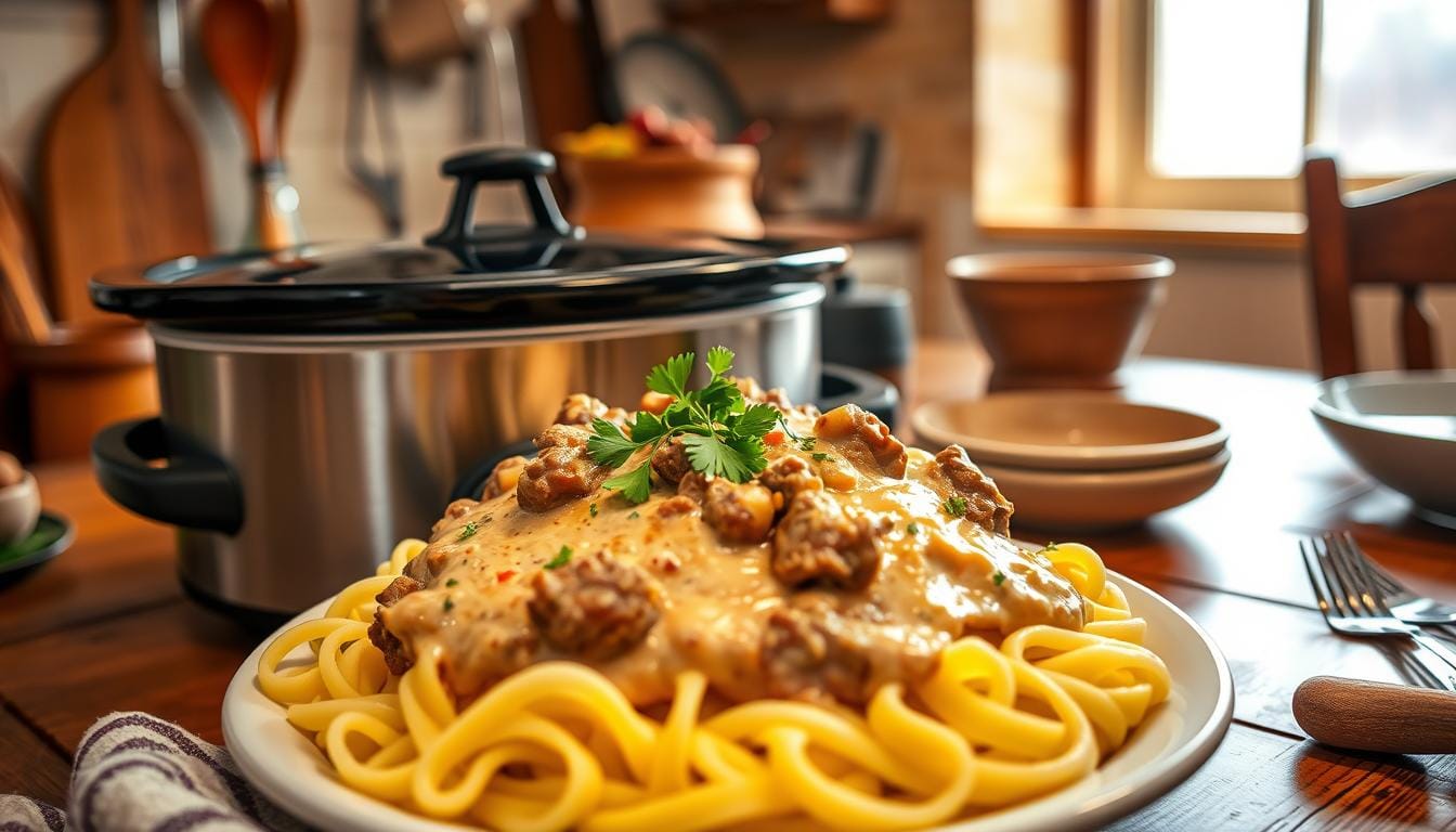 easy beef stroganoff slow cooker recipe